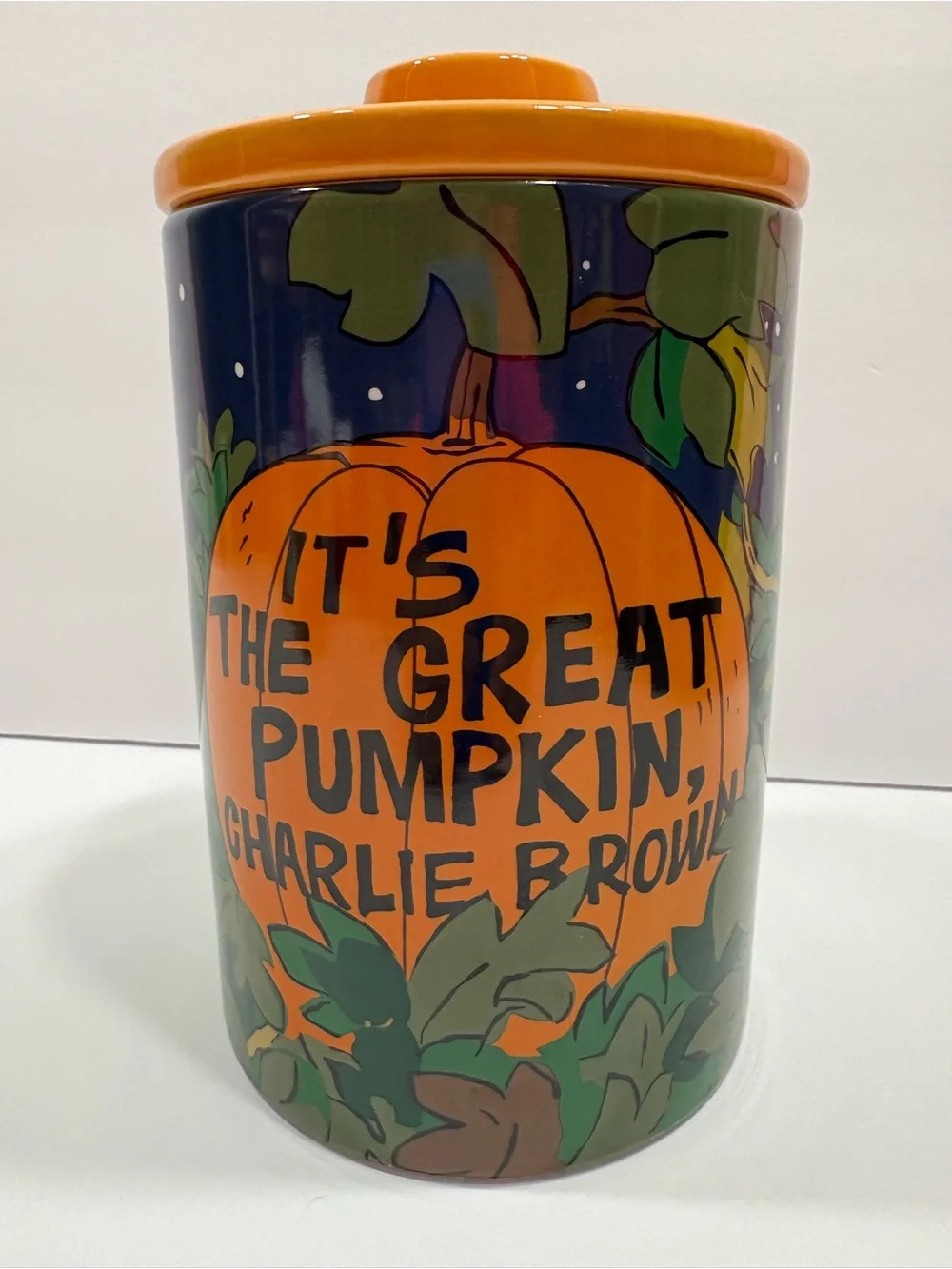 Charlie Brown Great Pumpkin Ceramic Canister - Orange